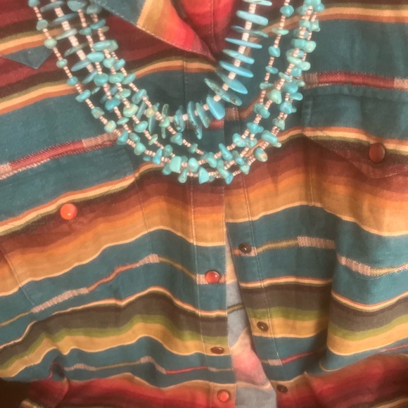 Blue Multi-Strand Necklace with Layered Beads - Picture 10 of 10